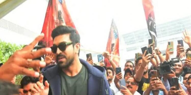 After Attending The Oscars, Ram Charan Returns To India, Where He Is Greeted By Fans At The Airport In Delhi