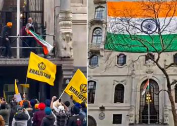 Sikhs Protest The Removal Of The Indian Flag From The London Mission At The British High Commission