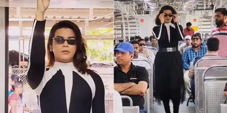With An Instagram Video Of Him Doing A Ramp Walk Aboard A Mumbai Local Train, A Man In A Skirt Defies Gender Norms