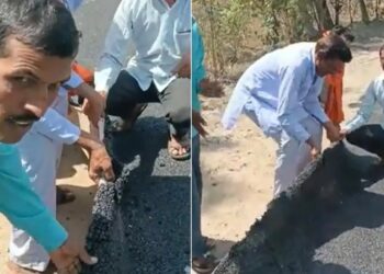 Maharashtra: Road Started Uprooting In Jalna, Villagers Raised Questions On The Contractor