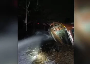 After A Tanker Carrying Raw Alcohol Fell Into A Canyon Near Pune, Maharashtra, Many People Were Thought Dead