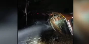 After A Tanker Carrying Raw Alcohol Fell Into A Canyon Near Pune, Maharashtra, Many People Were Thought Dead