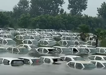 350 Vehicles At The Ola Dump Yard Are Submerged By The Overflowing Hindon
