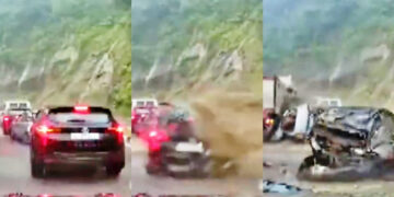 Massive Rock Crush On Nagaland National Highway Captured On Camera; 2 Dead, Several Injured