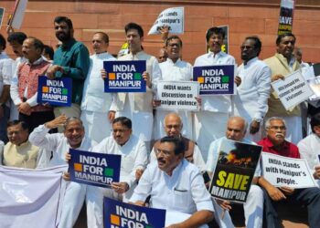 The TMC’s Organization Holds A Rally In Kolkata To Denounce The Violence In Manipur