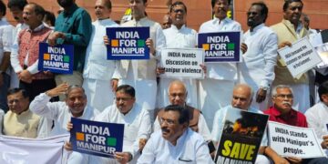 The TMC’s Organization Holds A Rally In Kolkata To Denounce The Violence In Manipur