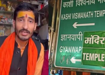 Roshan Pandey, Rashritya Hindu Dal president, said Gyanvapi ‘Masjid’ signboard in Varanasi is now a temple after court judgement