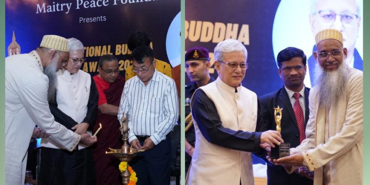 Mustafa Yusufali Gom Honored with International Buddha Peace Award by Telangana Governor